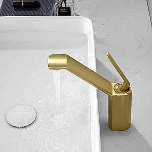 Смеситель для раковины Elghansa URBAN XQ 16H3301-MattGold матовое золото купить в интернет-магазине сантехники Sanbest