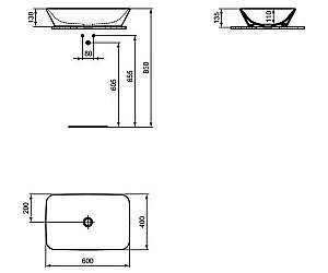 Раковина накладная Ideal Standard Connect Air 60 E034801 белая купить в интернет-магазине Sanbest