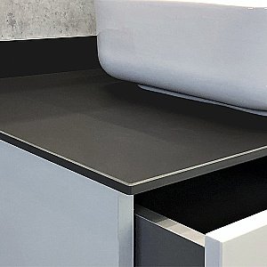 Тумба с раковиной Comforty Милан 90 (T-Y9378) белая/столешница графит для ванной в интернет-магазине Sanbest