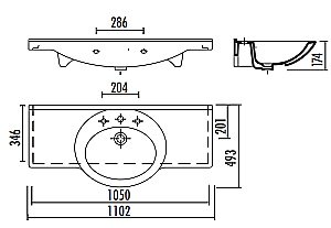 Раковина Creavit Etol 110 ET110.00000 белая купить в интернет-магазине Sanbest