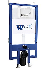 Унитаз подвесной с инсталляцией WeltWasser BAMBERG 545 + SALZBACH 043 MT-GR + BAMBERG BL серый матовый/кнопка черная матовая, безободковый, с крышкой микролифт, слив торнадо купить в интернет-магазине Sanbest