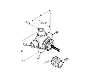 Переключатель Kludi Ambienta 29747 купить в интернет-магазине сантехники Sanbest