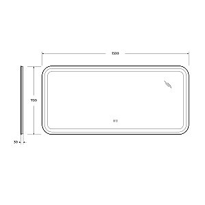 Зеркало с LED подстветкой Cezares STYLUS CZR-SPC-LED-TCH-WARM 150x70 в ванную от интернет-магазине сантехники Sanbest
