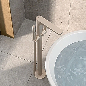 Смеситель для ванны VitrA Root Round A4274134EXP с ручным душем, брашированный никель купить в интернет-магазине сантехники Sanbest