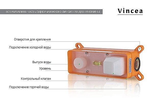 Смеситель для раковины Vincea Esse VBFW-1E1MB черный купить в интернет-магазине сантехники Sanbest