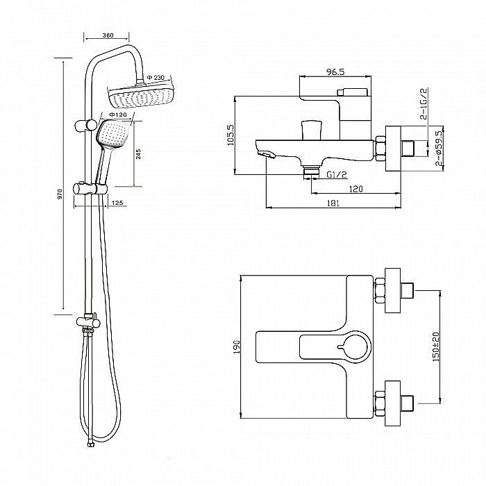 Душевая система Orange Thermo T19-944cr хром купить в интернет-магазине сантехники Sanbest