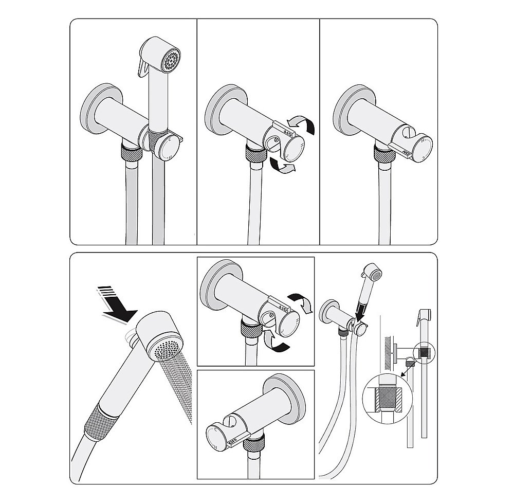 Гигиенический душ Bossini Paloma Brass E34007B.073 черный купить в интернет-магазине сантехники Sanbest