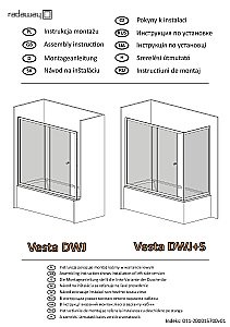 Шторка для ванны Radaway Vesta DWJ+S 170x80 купить в интернет-магазине Sanbest