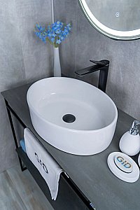 Раковина накладная Gid Lago 50 N9012 51106 белая купить в интернет-магазине Sanbest