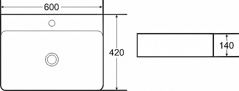 Раковина Boheme Vallessi 60 875 черная купить в интернет-магазине Sanbest