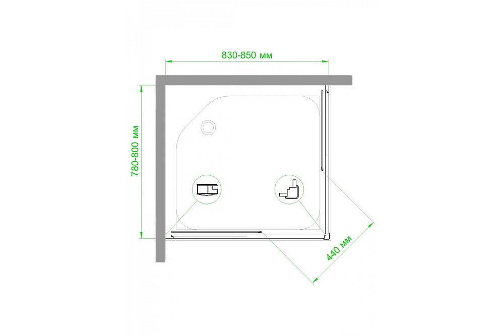 Душевой уголок Royal Bath RB8085HPD-C-BL 85х80 матовый купить в интернет-магазине Sanbest