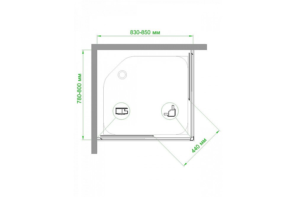 Душевой уголок Royal Bath RB8085HPD-C-BL 85х80 матовый купить в интернет-магазине Sanbest