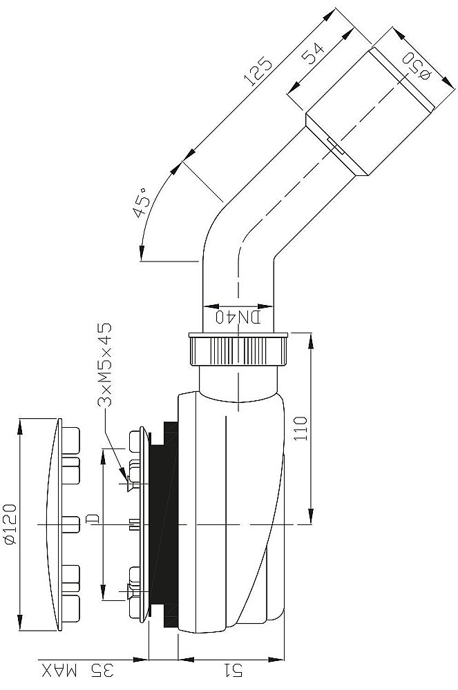 Сифон Radaway R510 Ø90 купить в интернет-магазине сантехники Sanbest