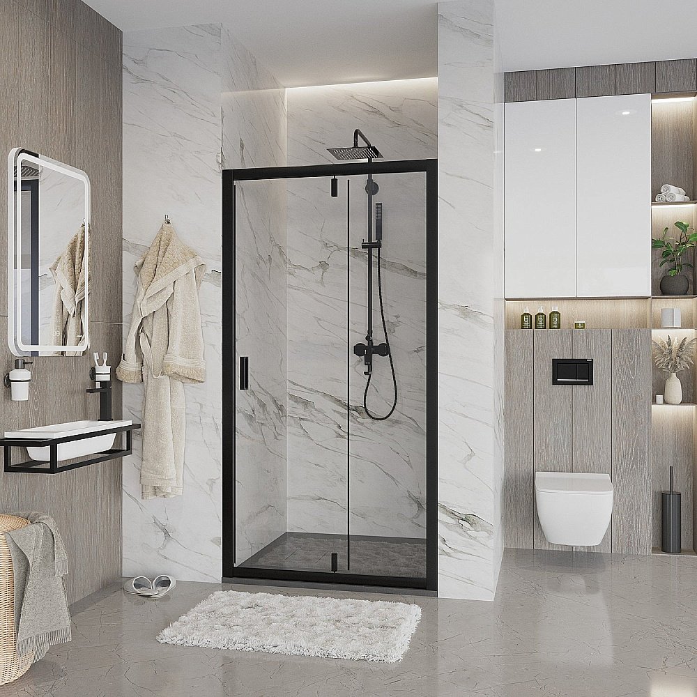 Душевая дверь Niagara Nova NG-83-8AB 80 черная купить в интернет-магазине Sanbest