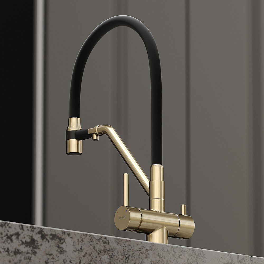 Смеситель для кухни Sancos Dora SC4003BG брашированное золото купить в интернет-магазине сантехники Sanbest
