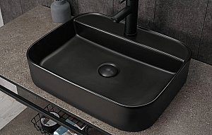 Раковина накладная Gid Geometrico 50 Bm9550 53364 черная матовая купить в интернет-магазине Sanbest