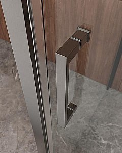 Душевой уголок Cezares Molveno 90x160 AH-12-160/90-C-GM-IV стекло прозрачное/профиль матовая оружейная сталь купить в интернет-магазине Sanbest