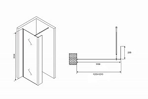 Душевое ограждение Abber Immer Offen AG66120B 120 купить в интернет-магазине Sanbest