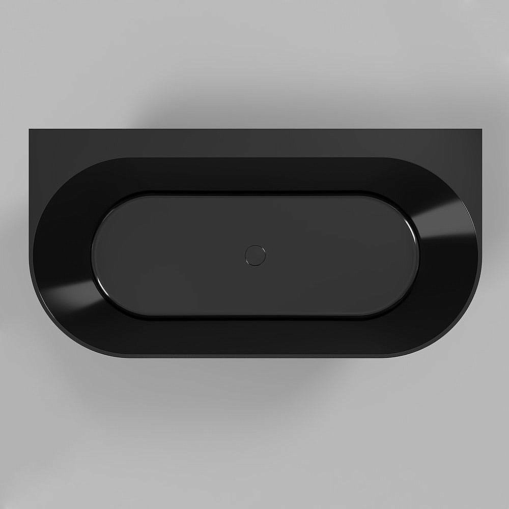 Ванна из искусственного камня WhiteCross Pearl B 155x78 черный глянец купить в интернет-магазине Sanbest