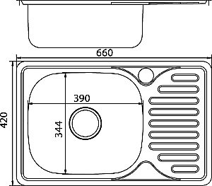 Кухонная мойка Mixline ML 42х66 5305 сталь купить в интернет-магазине сантехники Sanbest