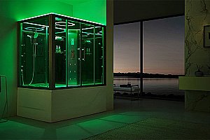 Душевой бокс SSWW BU616 стекло прозрачное/профиль черный купить в интернет-магазине Sanbest