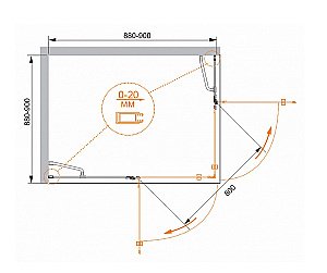 Душевой уголок Cezares Bergamo 90х90 BERGAMO-A-2-90-C-Cr стекло прозрачное/профиль хром купить в интернет-магазине Sanbest
