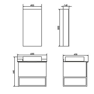 Тумба с раковиной Comforty Порто 00-00010676 60 дуб тёмно-коричневый для ванной в интернет-магазине Sanbest