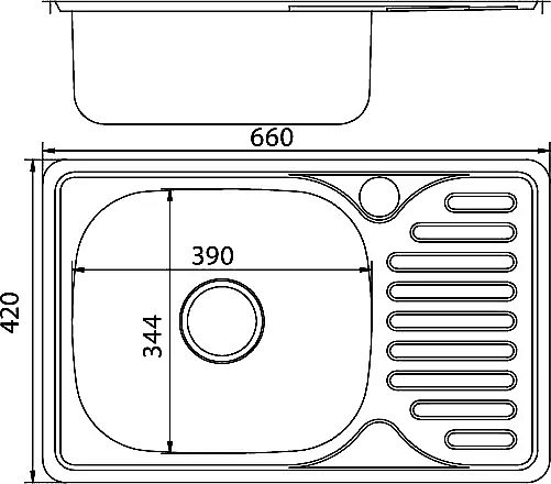 Кухонная мойка Mixline ML 42х66 5305 сталь купить в интернет-магазине сантехники Sanbest