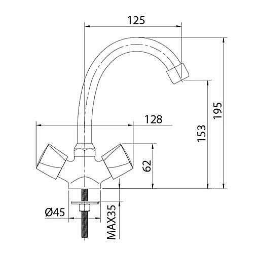 Смеситель для раковины Milardo Tring TRISB00M01 хром купить в интернет-магазине сантехники Sanbest