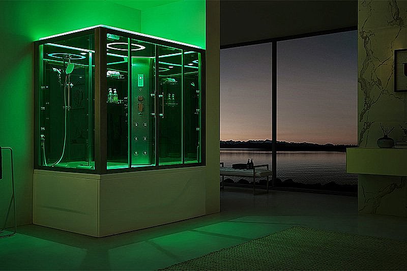 Душевой бокс SSWW BU616 стекло прозрачное/профиль черный купить в интернет-магазине Sanbest