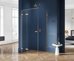 Душевой уголок NEW TRENDY AVEXA GOLD BRUSHED 90x70 стекло прозрачное/профиль золото купить в интернет-магазине Sanbest