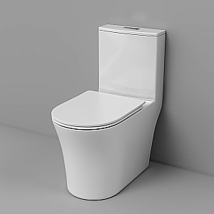 Унитаз моноблок Grossman Thin Rim GR-5607SQ белый глянцевый, с крышкой микролифт, слив-торнадо купить в интернет-магазине Sanbest
