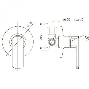 Смеситель для душа PAINI Ovo 86CR690KM хром купить в интернет-магазине сантехники Sanbest