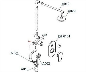Душевая система WasserKRAFT Dill 6100 A16629 купить в интернет-магазине сантехники Sanbest