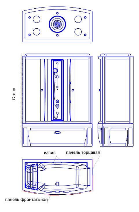 Душевой бокс Радомир Элис 160х85 стекло прозрачное/профиль белый купить в интернет-магазине Sanbest