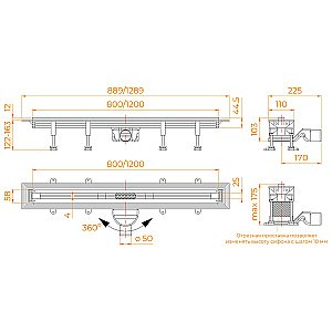 Душевой трап RGW SDR-55B 79215512-04 120 черный купить в интернет-магазине Sanbest
