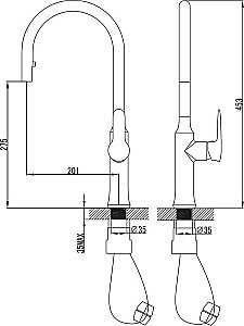 Смеситель для мойки с выдвижным распылителем Ravak KM 017.00 купить в интернет-магазине сантехники Sanbest