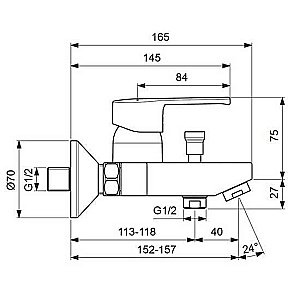 Смеситель для ванны Vidima Uno BA238AA купить в интернет-магазине сантехники Sanbest