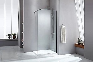 Душевая перегородка Parly T100B, прозрачное стекло, черный профиль, 100 купить в интернет-магазине Sanbest