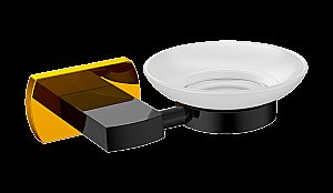 Мыльница CeramaLux Azzuro 95604 черная матовая/золото купить в интернет-магазине сантехники Sanbest