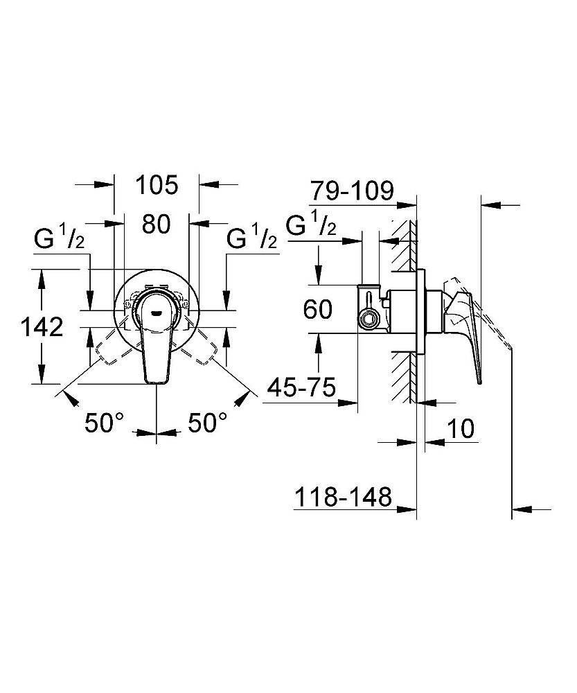 Смеситель для душа Grohe BauFlow 29046000 купить в интернет-магазине сантехники Sanbest