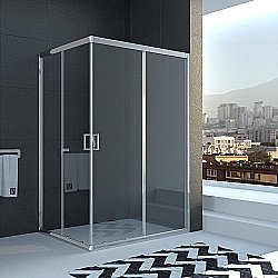 Душевой уголок Veconi Rovigo RV10-9080-01-C5 90х80 стекло прозрачное/профиль хром купить в интернет-магазине Sanbest