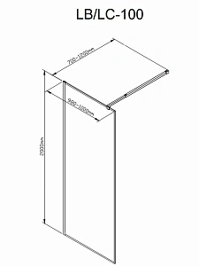 Душевое ограждение Deto LB 100 98902 прозрачная/профиль черный купить в интернет-магазине Sanbest