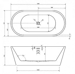 Ванна акриловая отдельностоящая ABBER AB9203-1.6 160x80 купить в интернет-магазине Sanbest