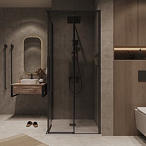 Душевой уголок Grossman Galaxy 300.K33.01.1010.21.10 100x100 стекло тонированное/профиль черный матовый купить в интернет-магазине Sanbest