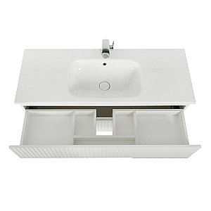 Тумба с раковиной Cezares Duet 100 DUET-1000-2C-SO-BL Bianco Lucido для ванной в интернет-магазине Sanbest