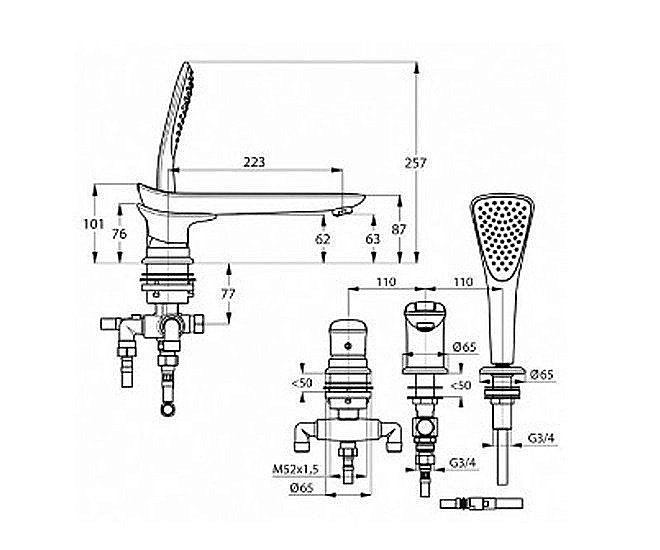 Смеситель для ванны Kludi Ambienta 534470575 купить в интернет-магазине сантехники Sanbest