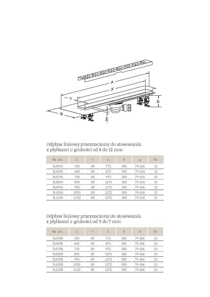 Дренажный канал Radaway Rain 5L055B/5R055R купить в интернет-магазине Sanbest