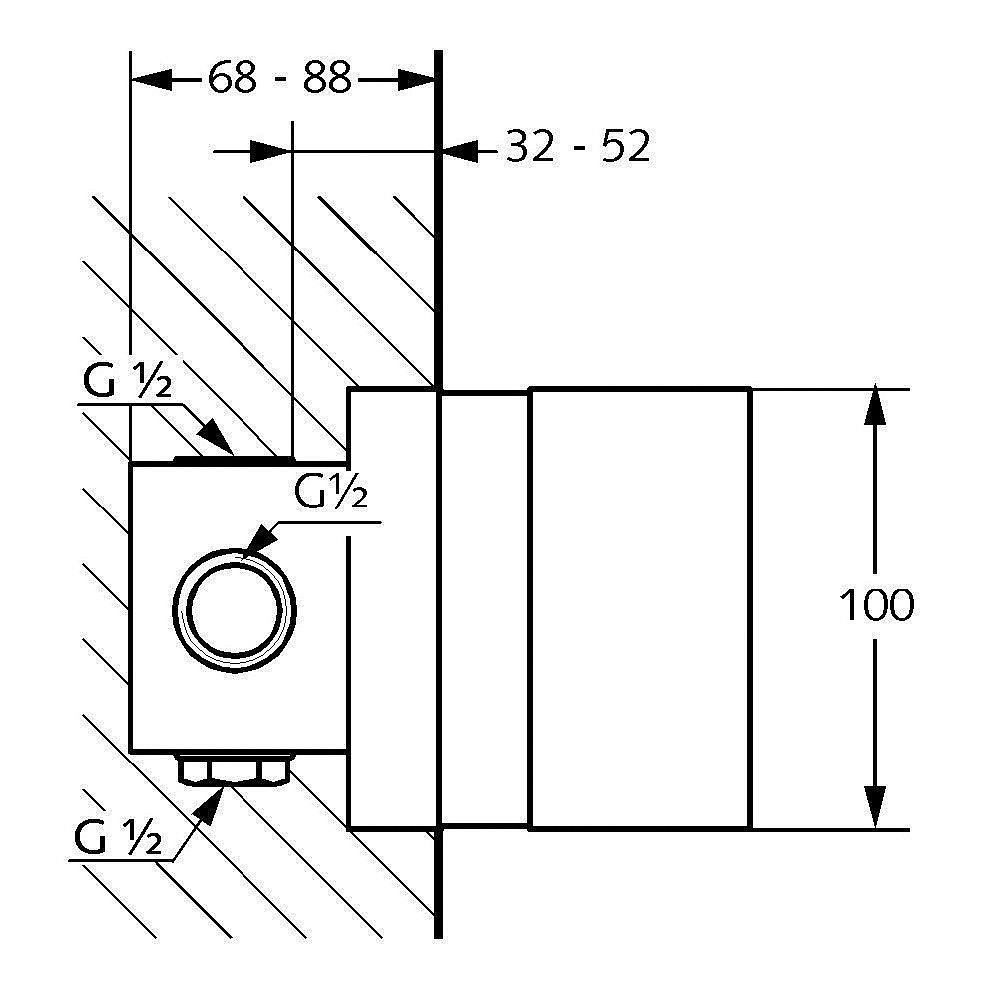 Скрытая часть для смесителя Kludi Pure&Solid 38828 купить в интернет-магазине сантехники Sanbest