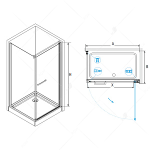 Душевой уголок RGW Passage PA-48 (PA-03 + Z-050-1+держатель) 80х100 стекло прозрачное/профиль хром купить в интернет-магазине Sanbest